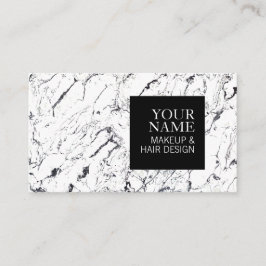 Tarjeta De Visita Salón de pelo de mármol blanco elegante del