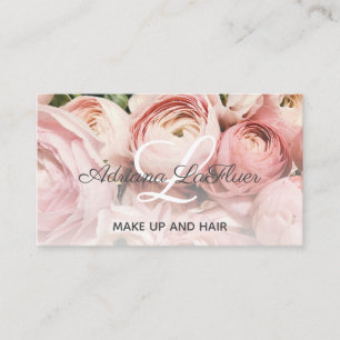 Tarjeta De Visita Salón de pelo floral del artista de maquillaje de