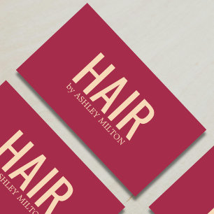 Tarjeta De Visita Salón de pelo minimalista elegante rojo amarillo