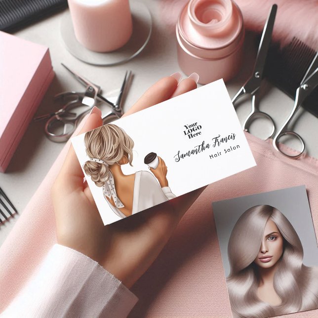 Tarjeta De Visita Salón de pelo moderno (Modern Hair Salon Business Card)