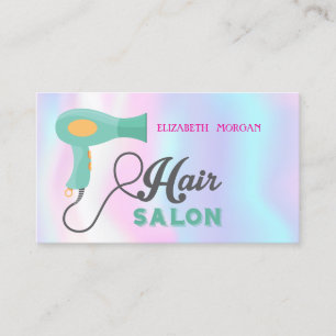 Tarjeta De Visita Salón de pelo moderno, holográfico