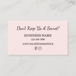 Tarjeta De Visita Salón De Pelo Moderno Rubor Rosa Refiere A Un Amig