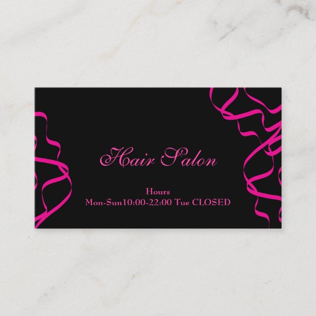 Tarjeta De Visita Salón de pelo rosado (Anverso)