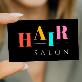 Tarjeta De Visita Salón de pelo tipografía colorida peluquería moder