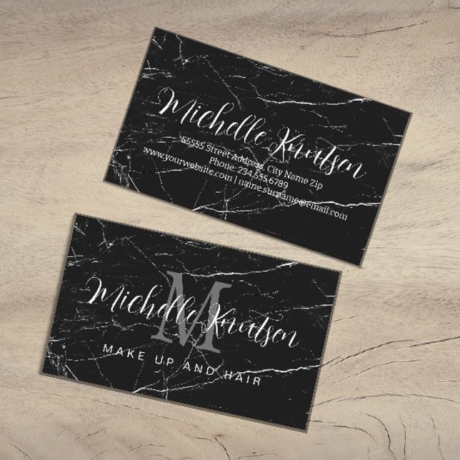 Tarjeta De Visita Salón de peluquería de artista de maquillaje de má (Subido por el creador)