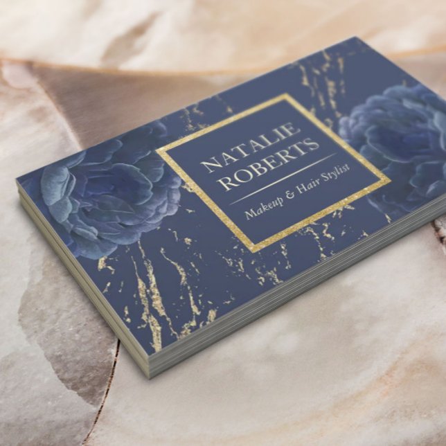 Tarjeta De Visita Salón de peluquería del artista de maquillaje flor (Subido por el creador)