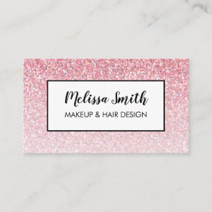 Tarjeta De Visita Salón de peluquería del artista del Purpurina rosa