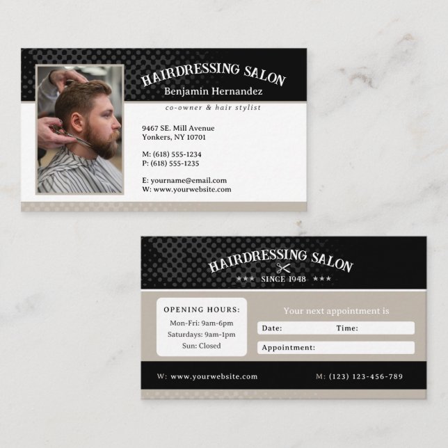 Tarjeta De Visita Salón de peluquería | Perfecto (Anverso / Reverso)