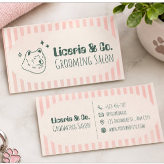 Tarjeta De Visita Salón de Peluquería Personalizada para Mascotas Li