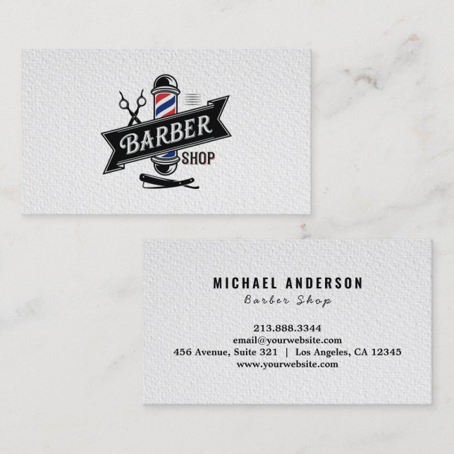 Tarjeta De Visita Salón de peluquería profesional moderno de moda (Anverso / Reverso)