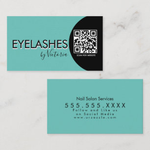 Tarjeta De Visita Salón de Pestañas Belleza  Pestañas CÓDIGO QR  