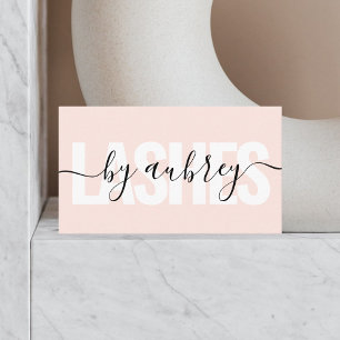 Tarjeta De Visita Salón de Pestañas Script Femenino Negrita Minimali