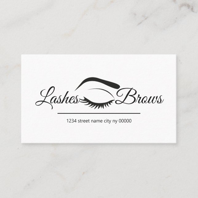 Tarjeta De Visita Salón de Pestañas y Cejas (Anverso)