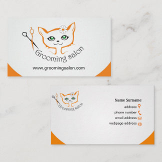 tarjeta de visita Salón de preparación de gatos y