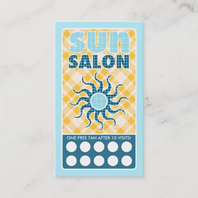 Tarjeta De Visita salón de sol de plaid (Anverso)