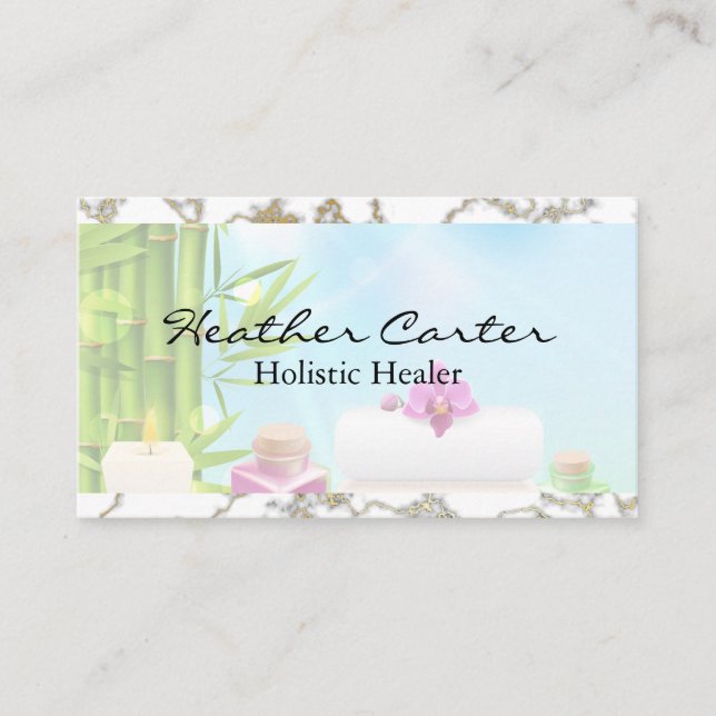 Tarjeta De Visita Salón de Spa Holístico (Anverso)