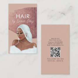 Tarjeta De Visita Salón de trenzas de pelo Belleza Negra Escritura R