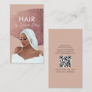 Tarjeta De Visita Salón de trenzas de pelo Belleza Negra Escritura R
