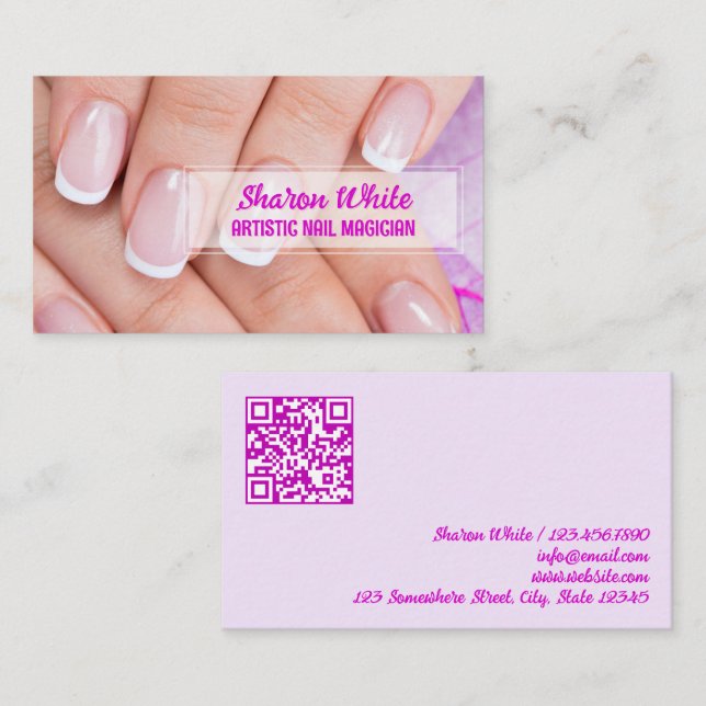 Tarjeta De Visita Salon de uñas (Anverso / Reverso)