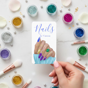 Tarjeta De Visita Salón de uñas chic artista manicurista código QR m