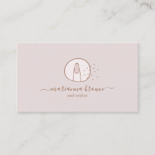 Tarjeta De Visita Salón de uñas chica rosa guión de moda