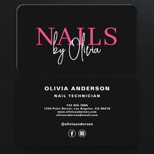 Tarjeta De Visita Salón de uñas contemporáneo