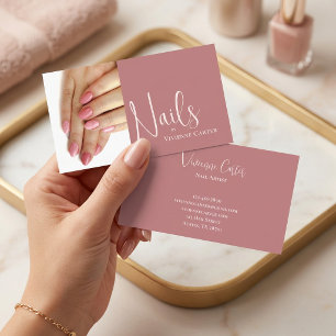 Tarjeta De Visita Salón de uñas de artista de uñas con foto de secue
