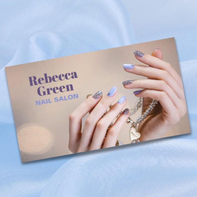 Tarjeta De Visita Salón de uñas de artista de uñas de belleza modern (Modern beauty manicurist nail artist nail salon business card)