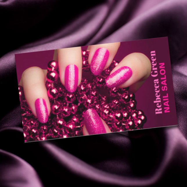 Tarjeta De Visita Salón de uñas de artista de uñas de diseño de bell (Trendy beauty manicurist nail artist nail salon business card)