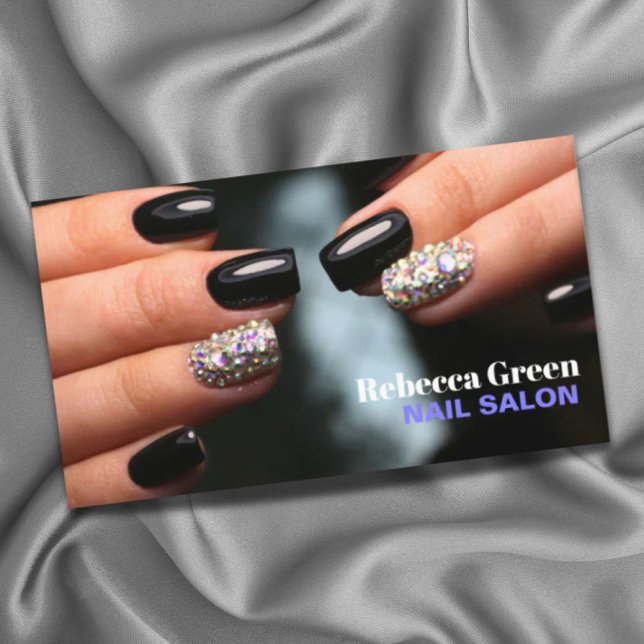 Tarjeta De Visita Salón de uñas de artista de uñas de diseño de bell (Trendy beauty manicurist nail artist nail salon business card)