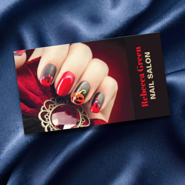 Tarjeta De Visita Salón de uñas de artista de uñas de diseño de bell (Trendy beauty manicurist nail artist nail salon business card)