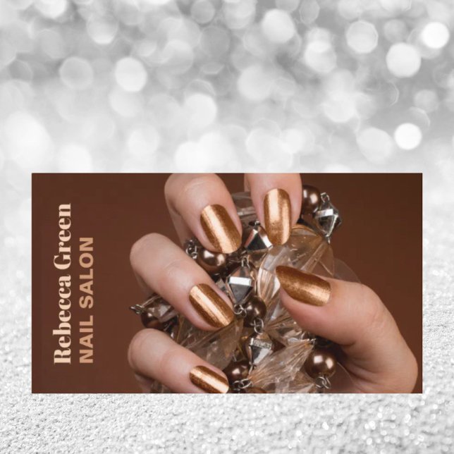 Tarjeta De Visita Salón de uñas de artista de uñas de diseño de bell (Trendy beauty manicurist nail artist nail salon business card)
