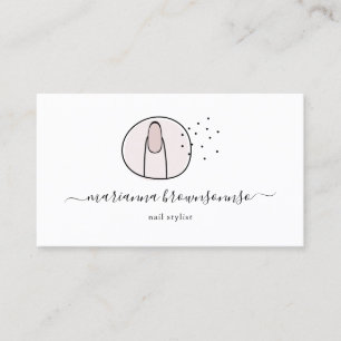 Tarjeta De Visita Salón de uñas de maquillaje moderno rosa elegante
