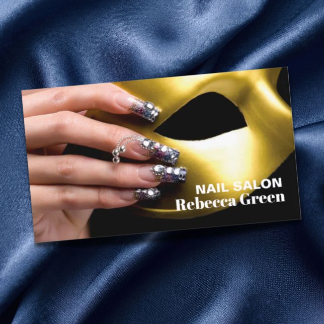 Tarjeta De Visita Salón de uñas elegante para pintores de uñas manic (Elegant beauty manicurist nail artist nail salon business card)