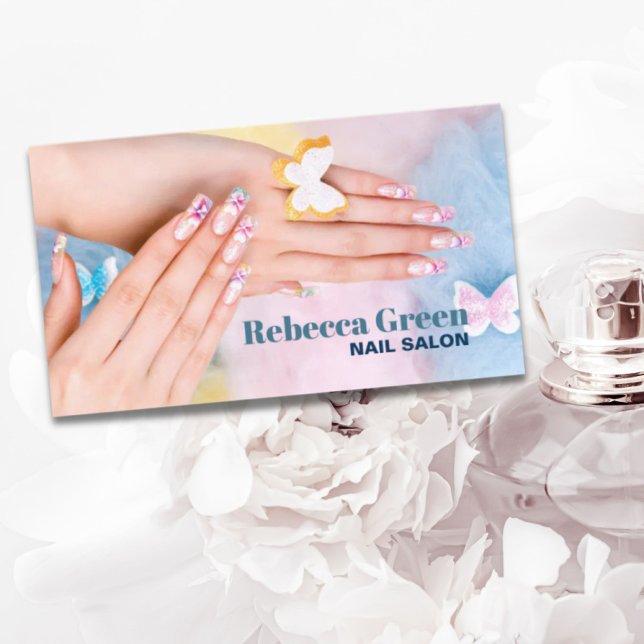 Tarjeta De Visita Salón de uñas elegante para pintores de uñas manic (Elegant beauty manicurist nail artist nail salon business card)