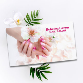 Tarjeta De Visita Salón de uñas elegante para pintores de uñas manic