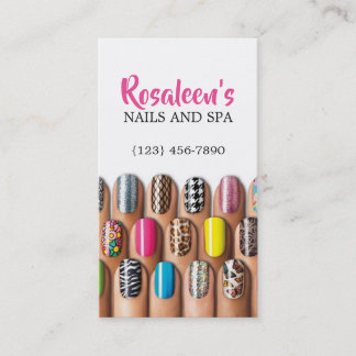 Tarjeta De Visita Salón de Uñas Hermosas & Spa