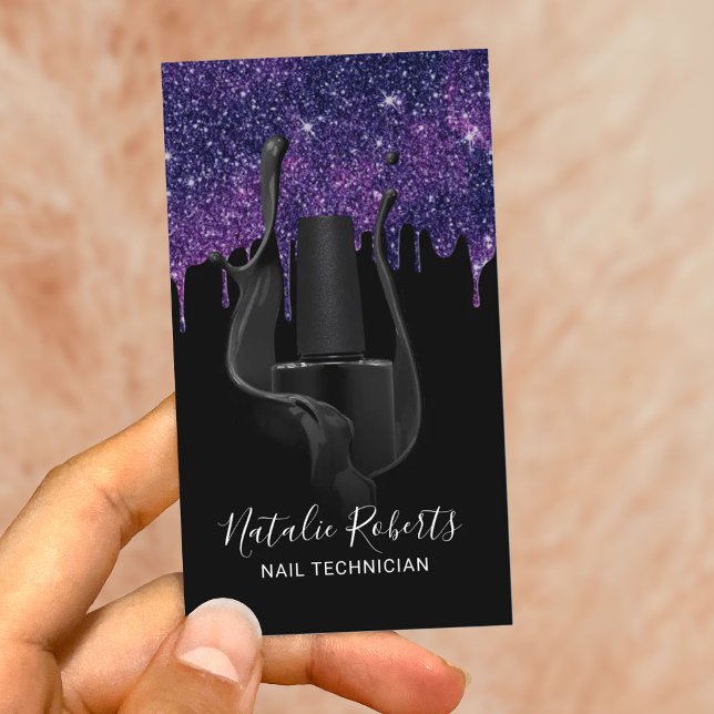 Tarjeta De Visita Salon de uñas Manicurista Perforaciones de Purpuri (Subido por el creador)