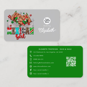 Tarjeta De Visita Salón de Uñas Mexicano Audaz