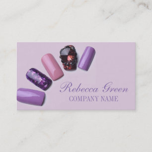 Tarjeta De Visita salón de uñas moderno y elegante de manicura