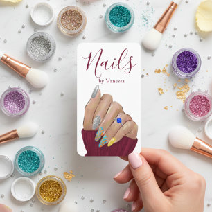 Tarjeta De Visita Salón de uñas profesional Código QR moderno de man