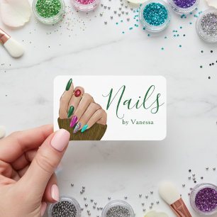 Tarjeta De Visita Salón de uñas profesional Técnico de uñas moderno