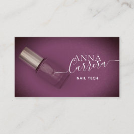 Tarjeta De Visita Salón de Uñas Tech de Color de Uñas Púrpura de Luj