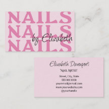 Salón de uñas tipografía rosa negro