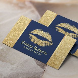 Tarjeta De Visita Salón del artista de maquillaje de los azules