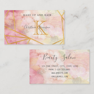 Tarjeta De Visita Salón del cabello del artista de maquillaje floral