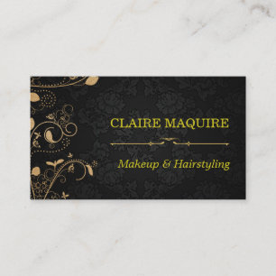 Tarjeta De Visita Salón del pelo del artista de maquillaje floral Or