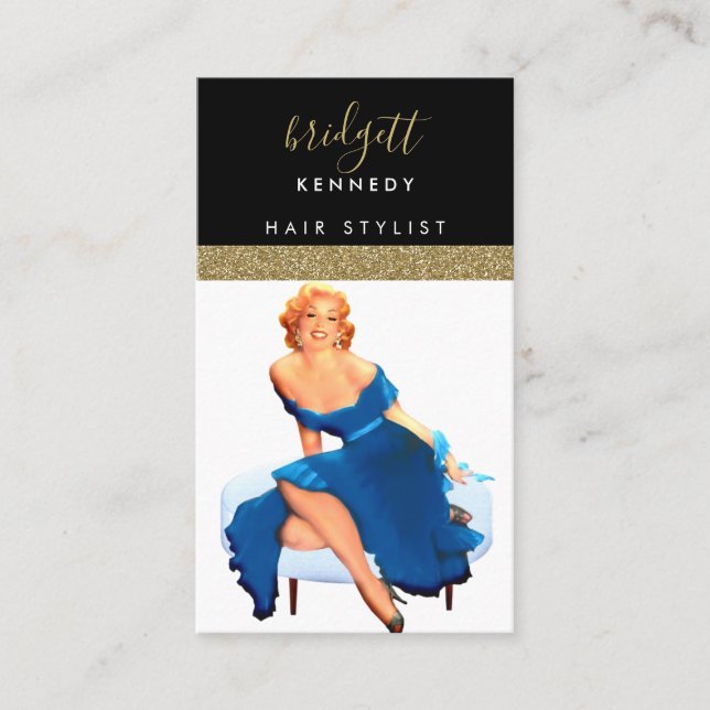 Tarjeta De Visita Salón del pelo del artista de maquillaje Purpurina (Anverso)