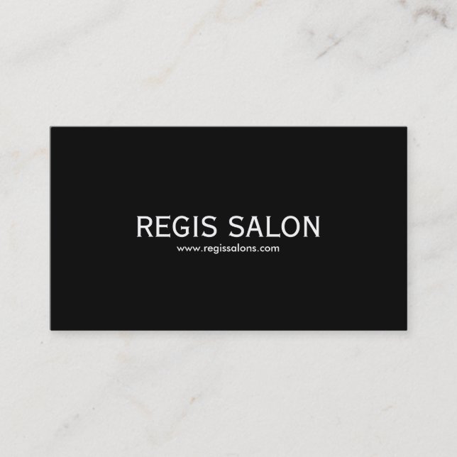 Tarjeta De Visita SALÓN del REGIS, www.regissalons.com (Anverso)