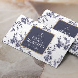 Tarjeta De Visita Salón Elegante De Floral Azul Vintage De Estilo Ca<br><div class="desc">Elegante Salón De Pelo Vintage Azul Floral Elegante.</div>